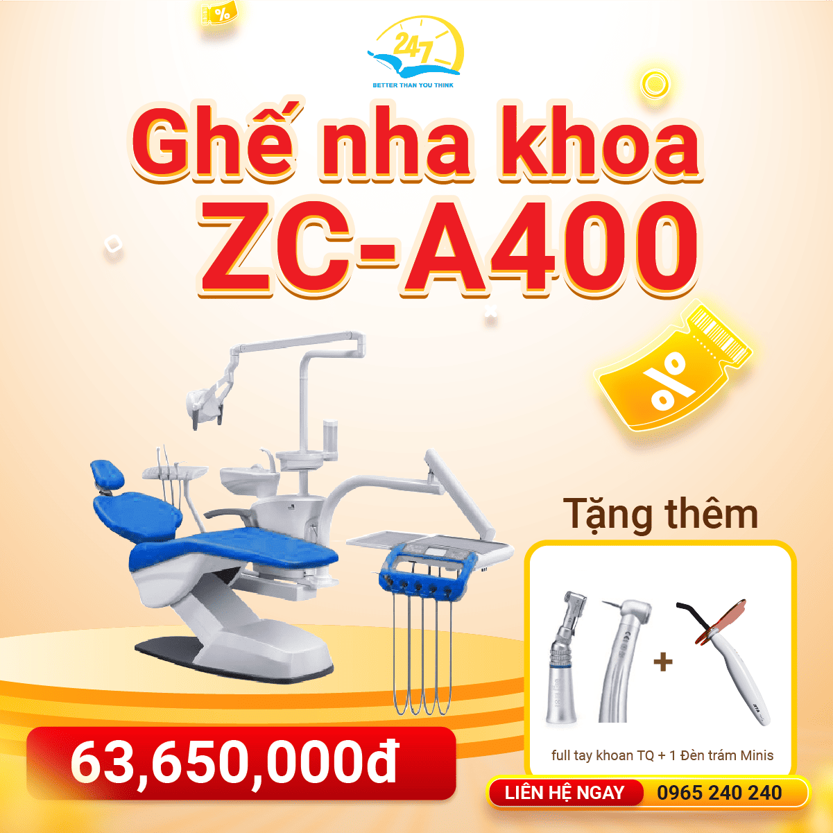 Ghế nha khoa ZC-A400 giảm giá