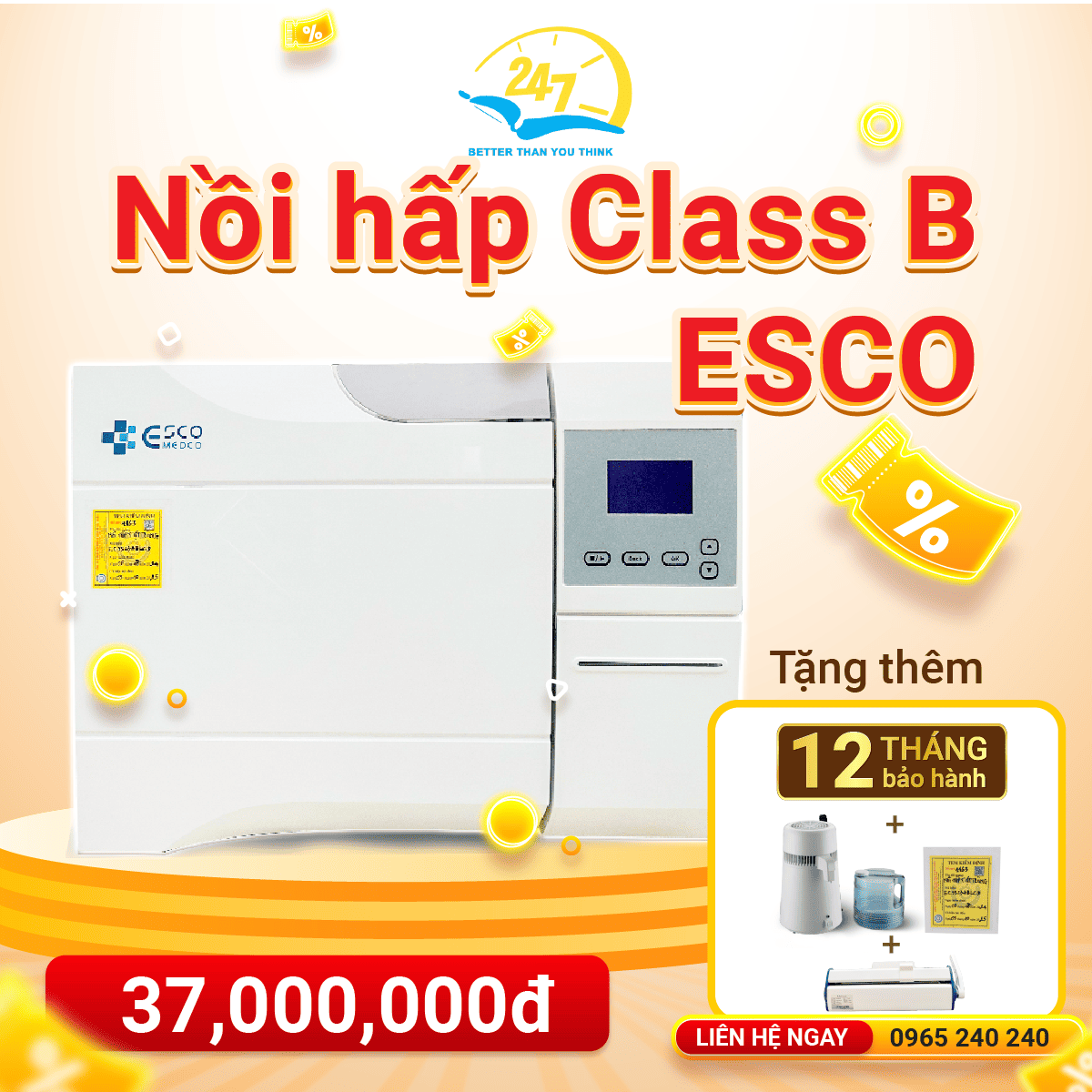 Nồi hấp Esco khuyên mãi mua 1 được 5