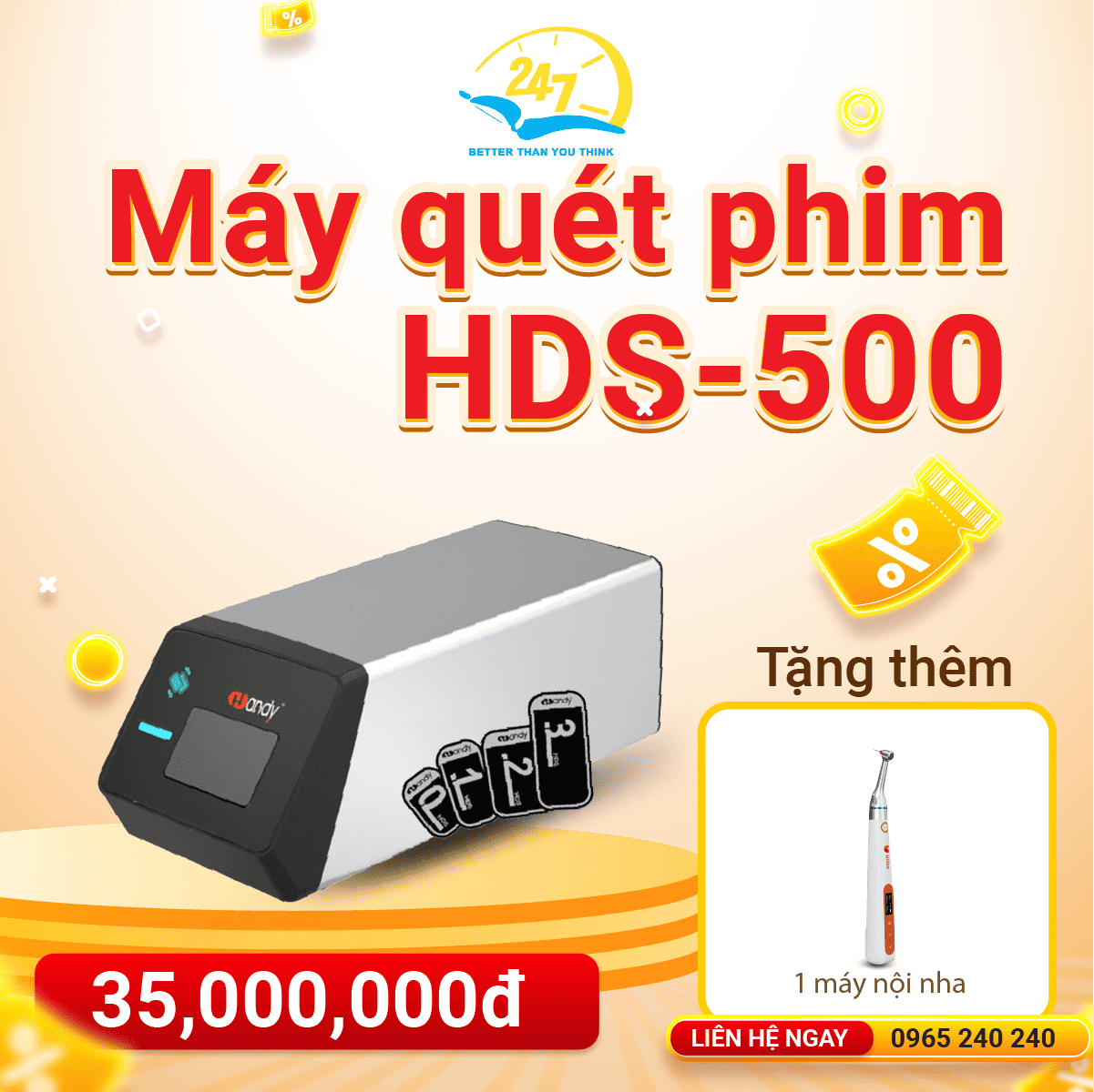 ưu đãi máy quét phim hds-500