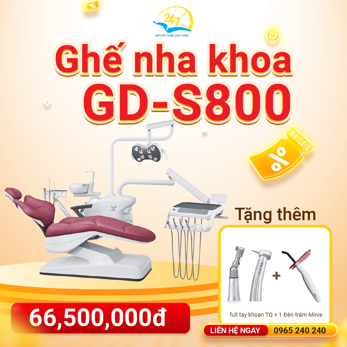 Ghế nha khoa GD-S800 giảm giá