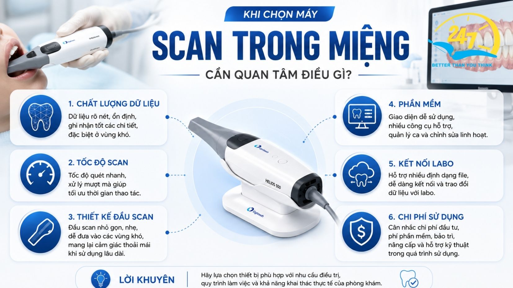 lưu ý khi chọn máy scan trong miệng