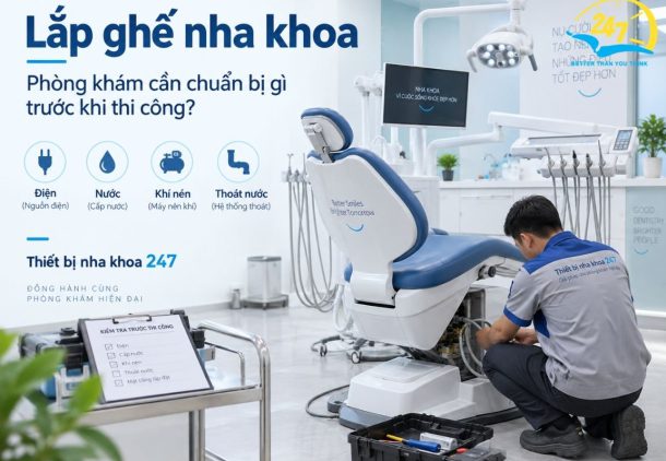 Những điều phòng khám cần lưu ý khi lắp ghế nha khoa